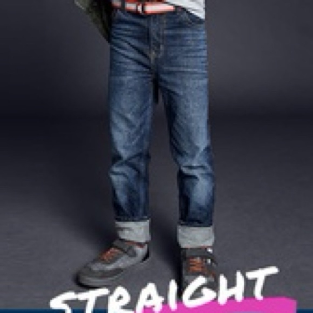 NEW Oshkosh Unisex Whiskers & Fades Straight Jeans, Darker Blue Wash